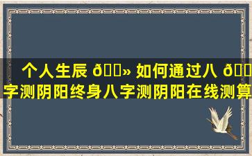 个人生辰 🌻 如何通过八 🐬 字测阴阳终身八字测阴阳在线测算可靠吗